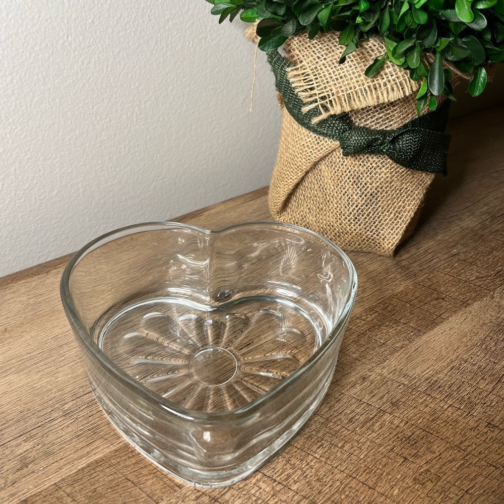 Heart shaped glass bowl